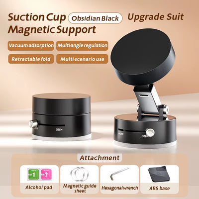 Vacuum Suction Cup Mobile Support for Car Mount 360° Rotation Foldable N54 Strong Magnetic Lazy Phone Holder for Iphone Android